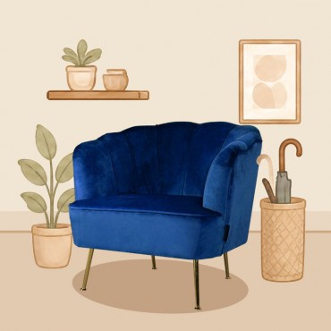 2FT Velvet Fabric Sofa